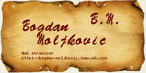 Bogdan Moljković vizit kartica